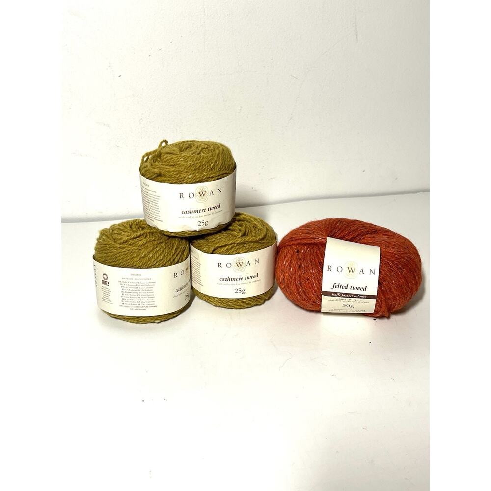 Rowan Yarn Lot 3 Cashmere Tweed Mustard DK 96 Yds 1 Felted Tweed Kaffe Zinnia DK